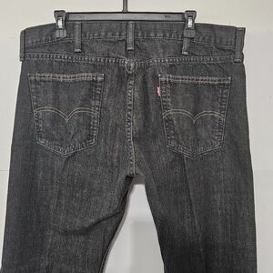 Levi's 38x30 Men's Black Lightly Faded Denim Straight Leg Jeans